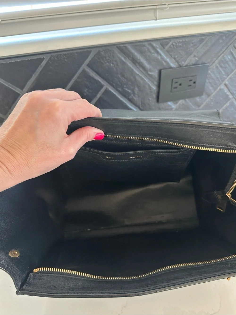 Celine Denim & Leather Trapeze Bag | Rare Vintage Chic - Picture 6 of 16